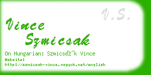 vince szmicsak business card